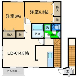 メゾン　パサニアＢの物件間取画像